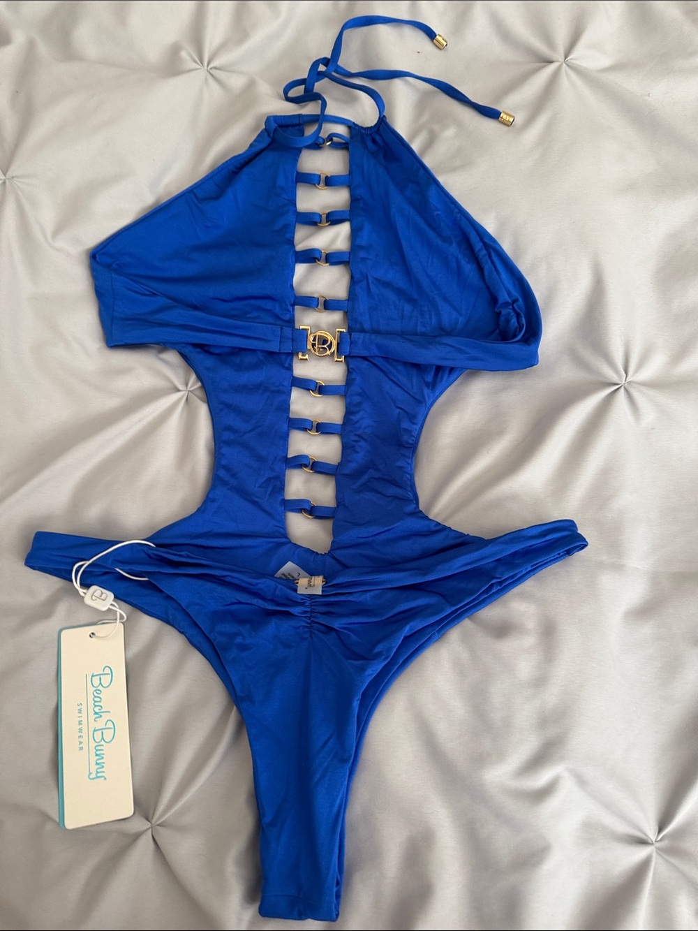 Beach Bunny Cobalt Blue Ladder Cutout One-Piece Swimsuit - Picture 6 of 10